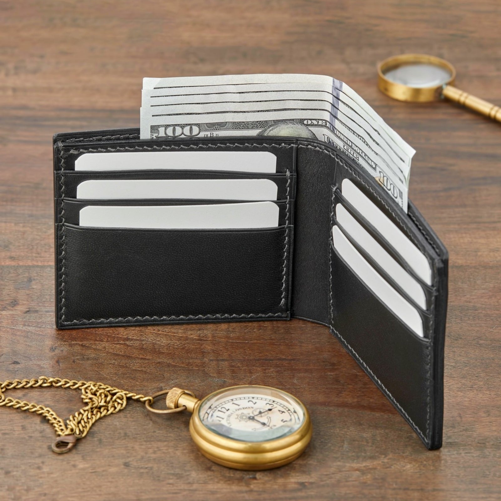 Monte Klasik Yatay Bi-Fold Deri Cüzdan