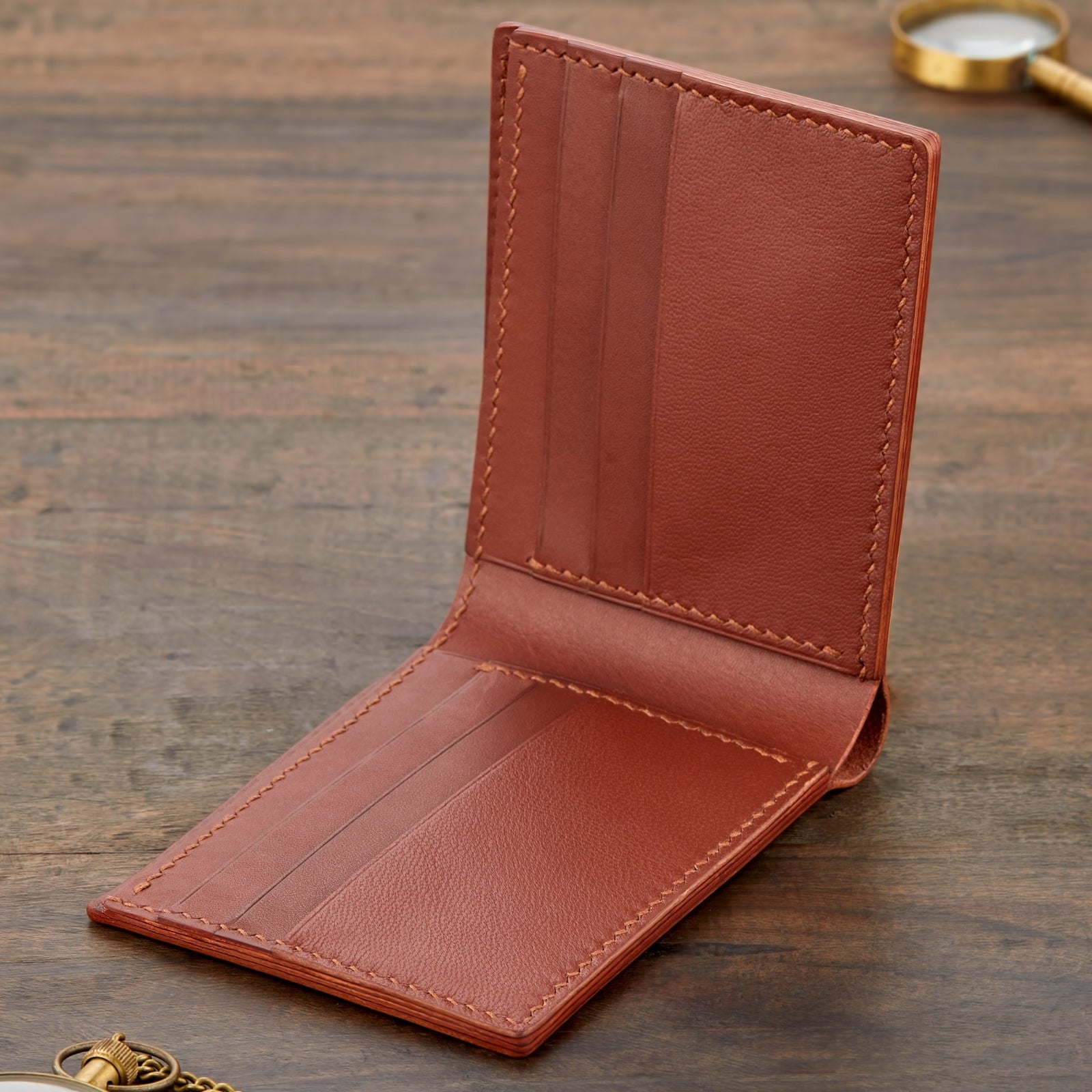 Monte Klasik Yatay Bi-Fold Deri Cüzdan