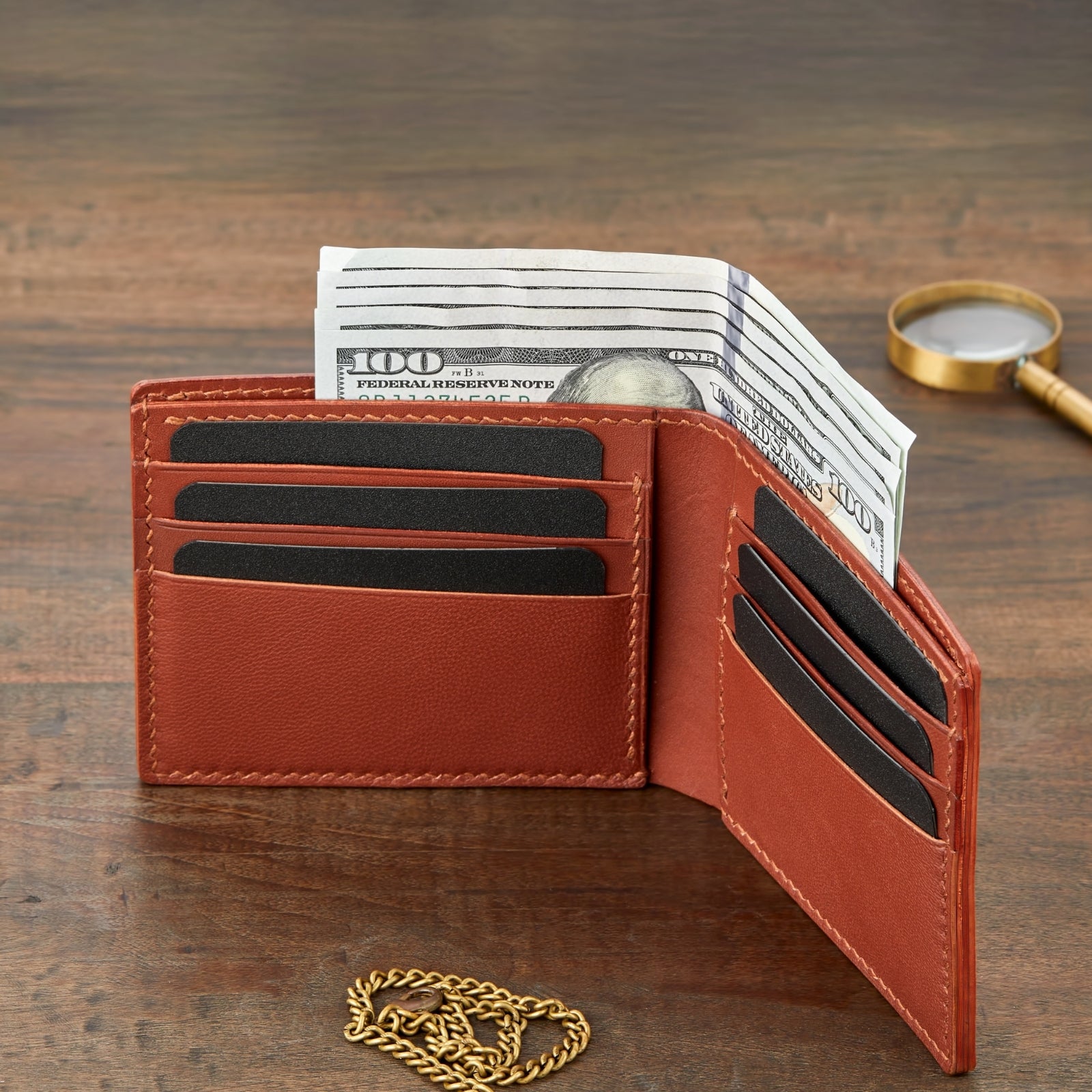 Monte Klasik Yatay Bi-Fold Deri Cüzdan