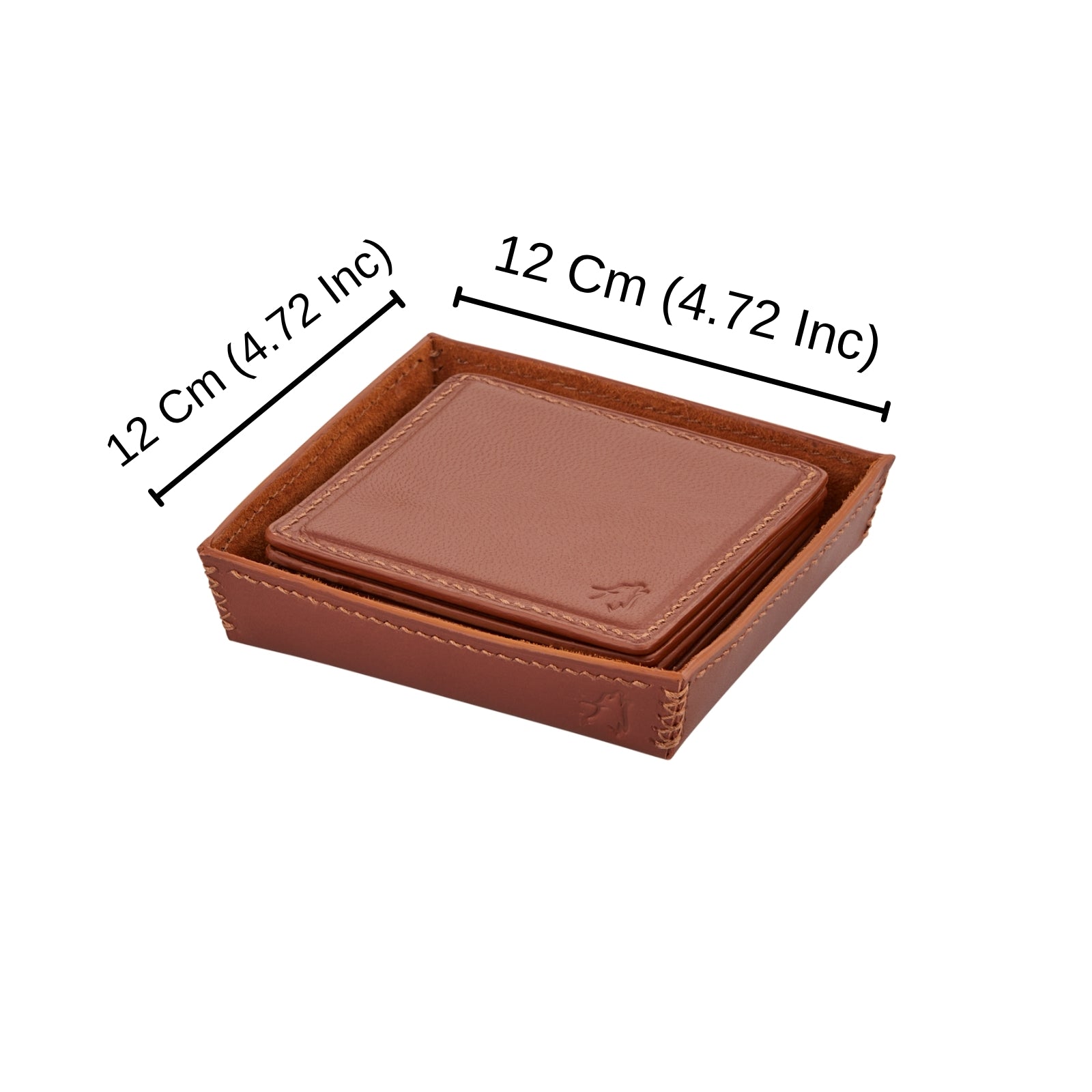 Monte Deri Tepsi ve 6 Adet Bardak Altlığı