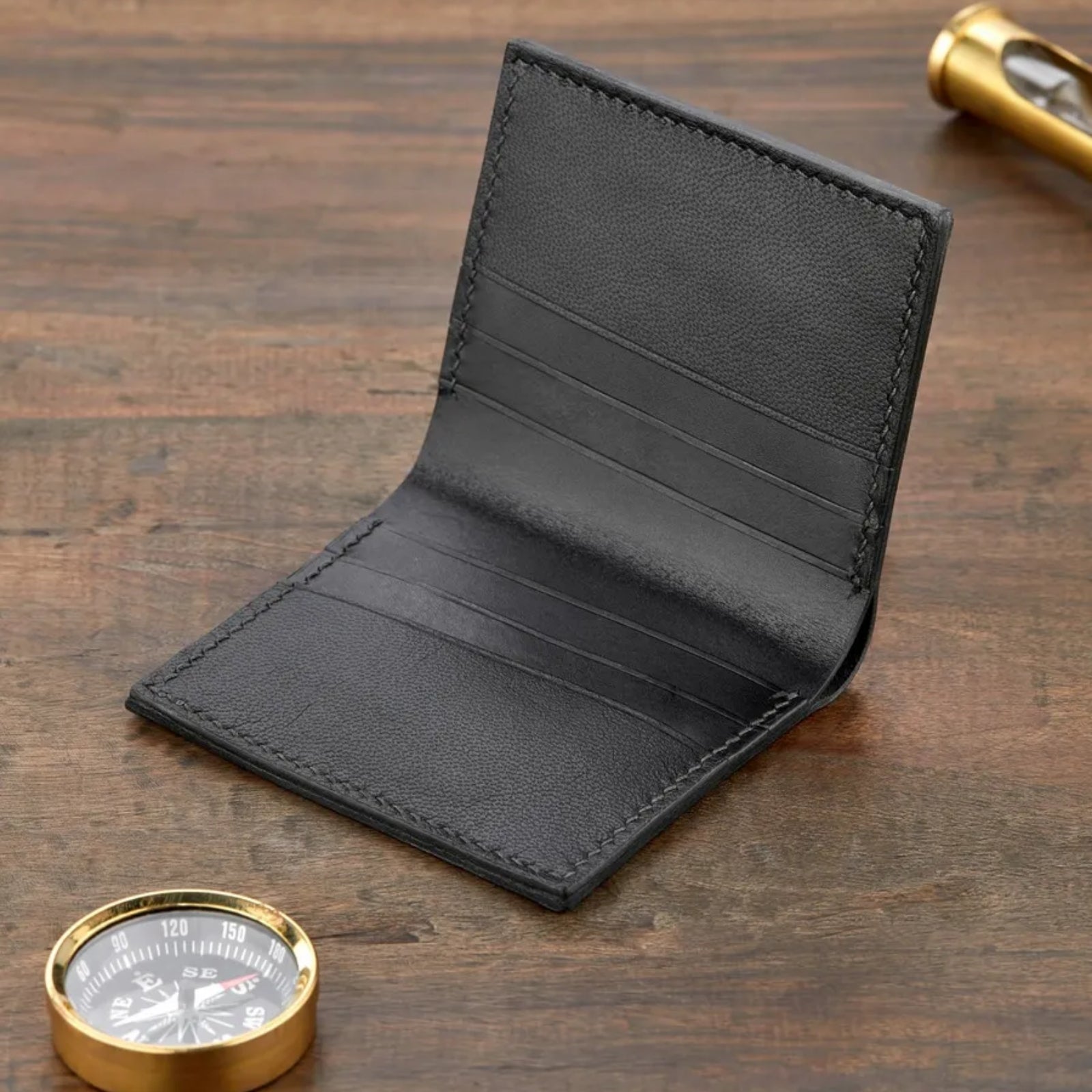 Monte Klasik Dikey Bi-Fold Deri Cüzdan