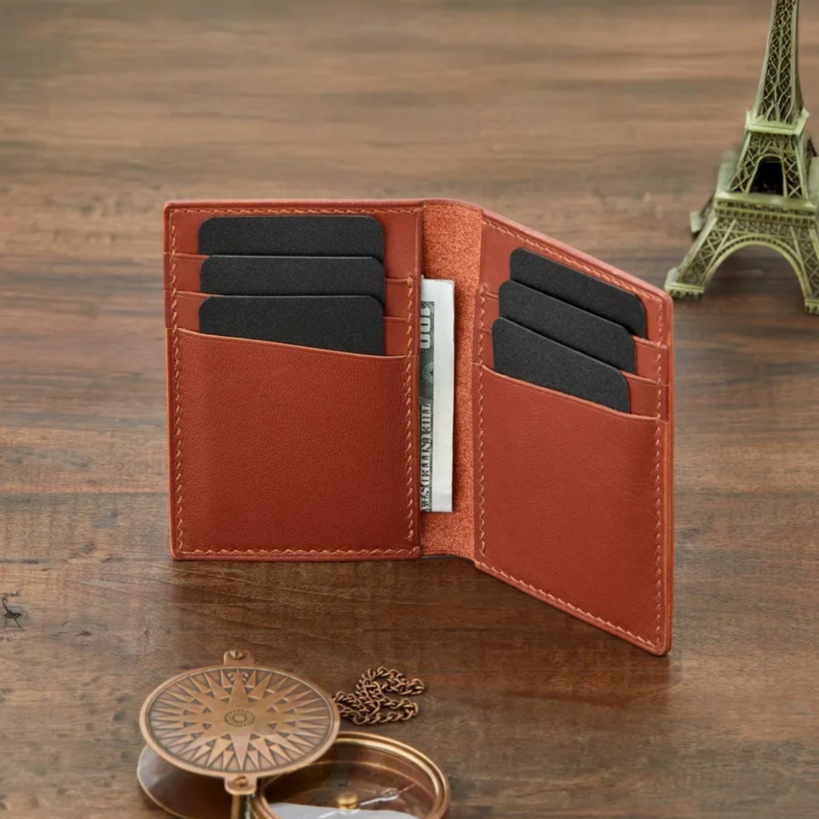 Nero Bi Fold Dikey Deri Kartlık