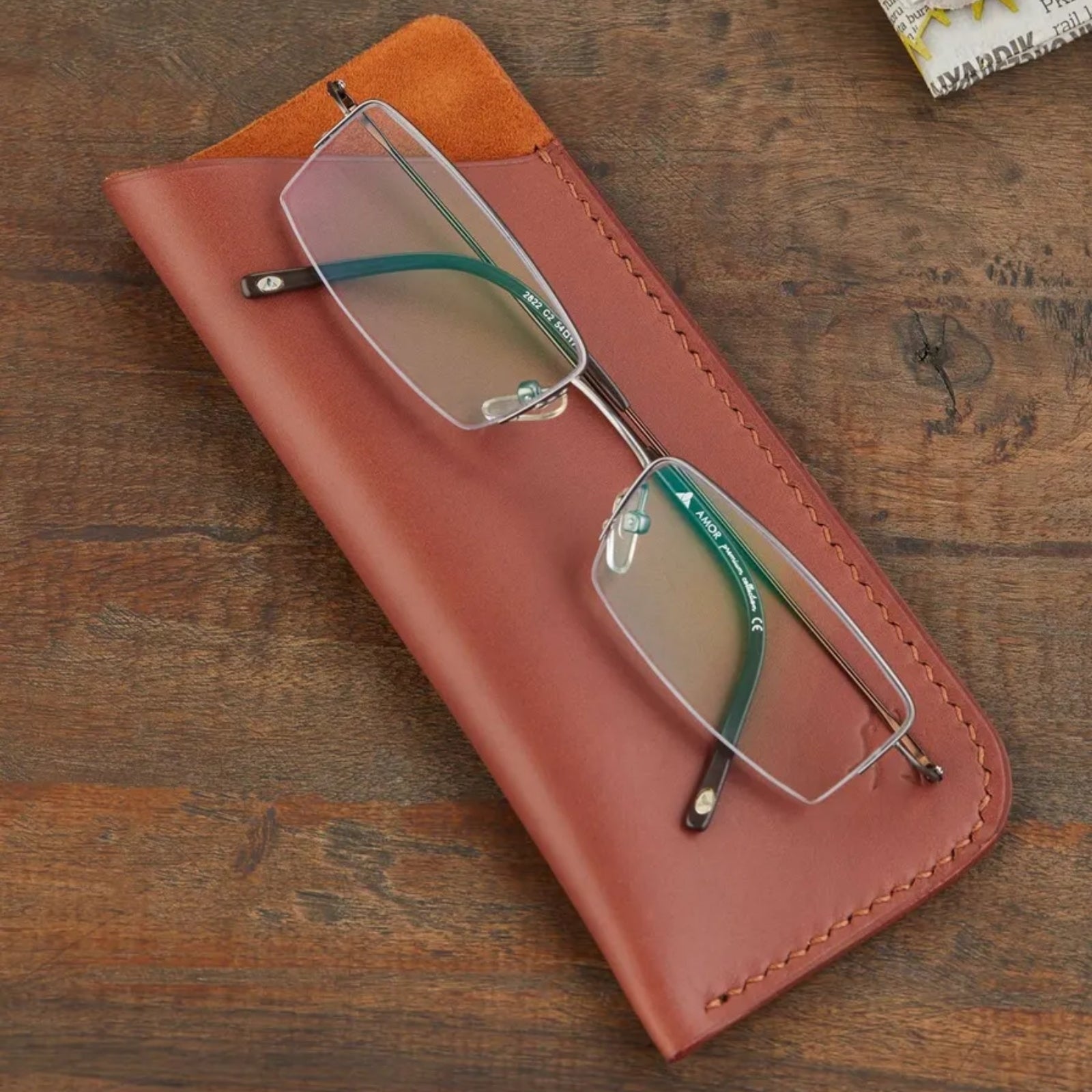 Nova Deri Optik Dikey Gözlük Kılıfı