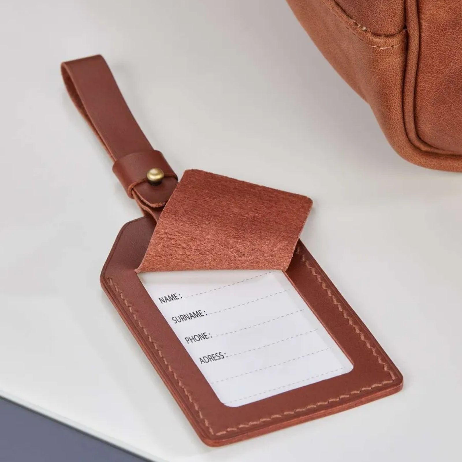 Mount Leather Strap Luggage Tag Holder