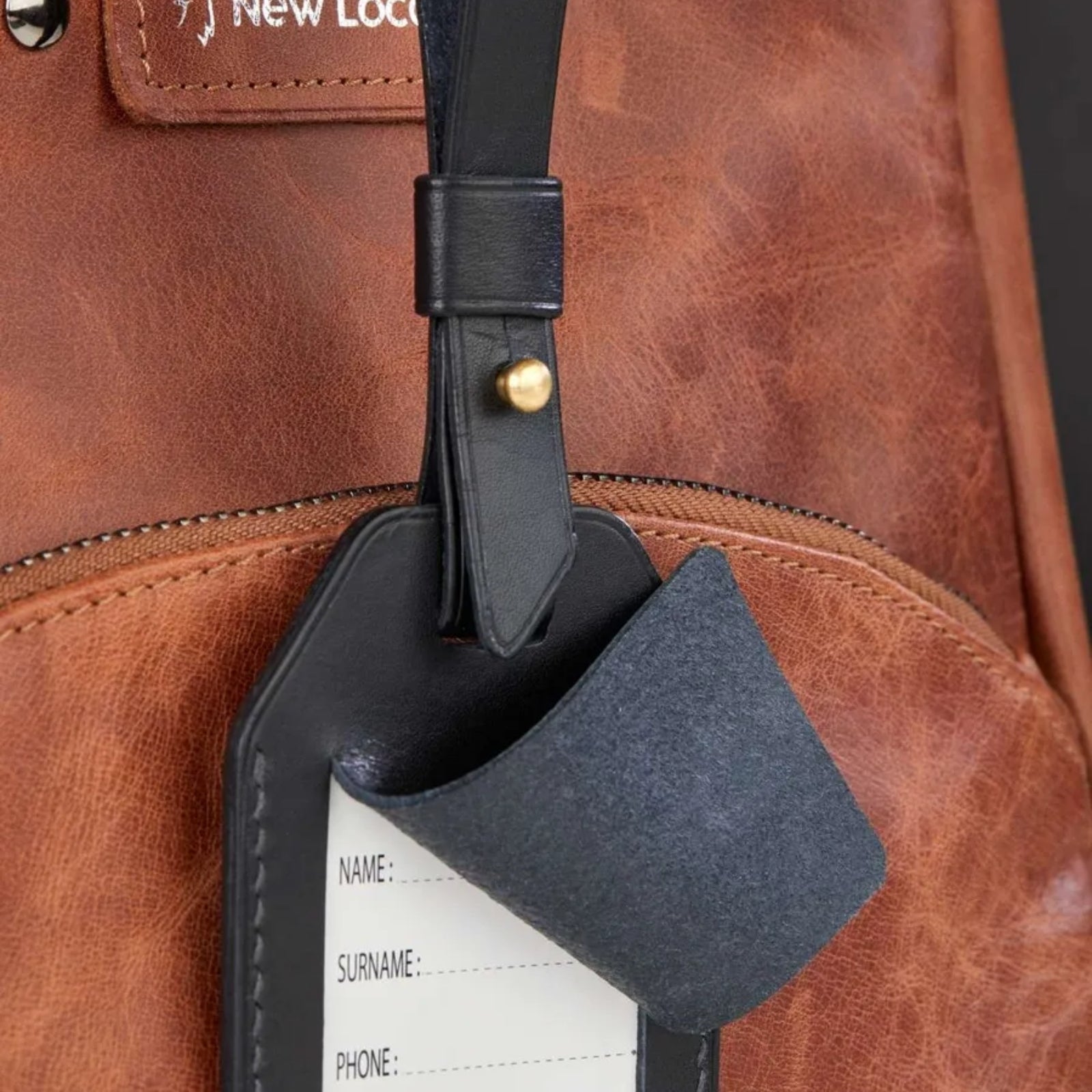 Mount Leather Strap Luggage Tag Holder