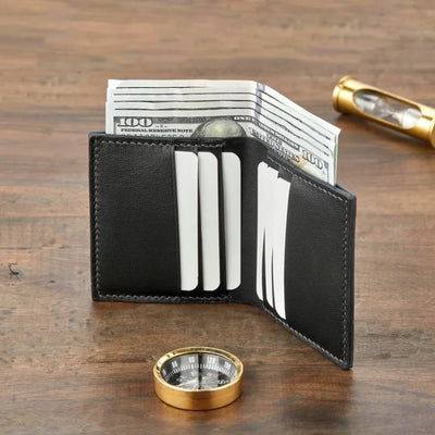 Monte Klasik Dikey Bi-Fold Deri Cüzdan